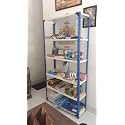Home Decor Pwder Coated Matte Finished Heavy Duty 6 Tier Metal Storage Rack | Adjustable Steel Shelving Unit for Kitchen,Kids Room Living Room 24x9x60inch Adjustable Height