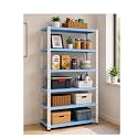 Home Decor Pwder Coated Matte Finished Heavy Duty 6 Tier Metal Storage Rack | Adjustable Steel Shelving Unit for Kitchen,Kids Room Living Room 24x9x60inch Adjustable Height