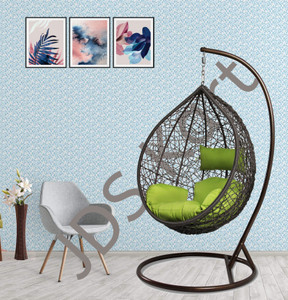home delight swing chair with stand and cushion for adult iron hammock black green diydo-it-yourself