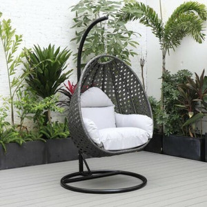 home delight swing chair with stand and cushion for adult iron hammock black grey diydo-it-yourself