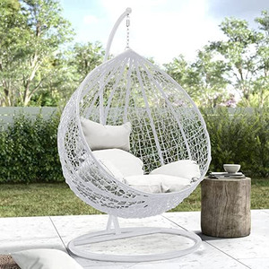 home delight swing chair with stand and cushion for adult iron hammock white clear diydo-it-yourself