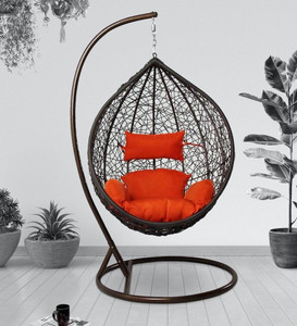 home delight swing chair with stand and cushion for adult iron hammock orange diydo-it-yourself