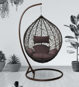 home delight swing chair with stand and cushion for adult iron hammock multicolor brown diydo-it-yourself