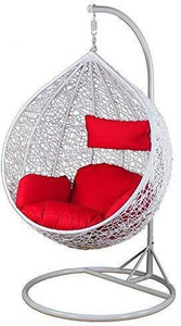 home delight swing chair with stand and cushion for adult iron hammock white red diydo-it-yourself