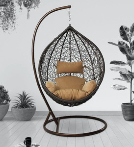 home delight swing without stand iron hammock black beige diydo-it-yourself