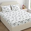 Home Ecstasy 100% Cotton Double Bedsheet with 2 Pillow Covers - (Size 87 x 98 inches, 140 TC, Colour - Grey)