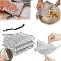 3 Pack Non-Scratch Wire Dishcloth &amp; Gaps Cleaning Brush, Multipurpose Wire Dishwashing Rags for Wet and Dry, Easy Rinsing, Reusable, Wire Cleaning Cloth for Kitchen, Sinks, Pots, Pans