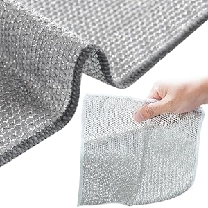 non-scratch wire dishcloth multipurpose dishwashing rags for wet and dry easy rinsing reusable cleaning cloth for kitchen sinks pots pans pack of 1