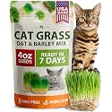 HOME GROWN Cat Grass Seeds 4 oz Oat &amp; Barley Mix Indoor Refill Kit