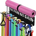 Home Gym Accessories Organization Storage Rack Equipment For Home 8 Hook Wall Hanger Display Gear Barbells Resistance Bands Jump Ropes Lifting Belt Hanger Accessories Hardware Included
