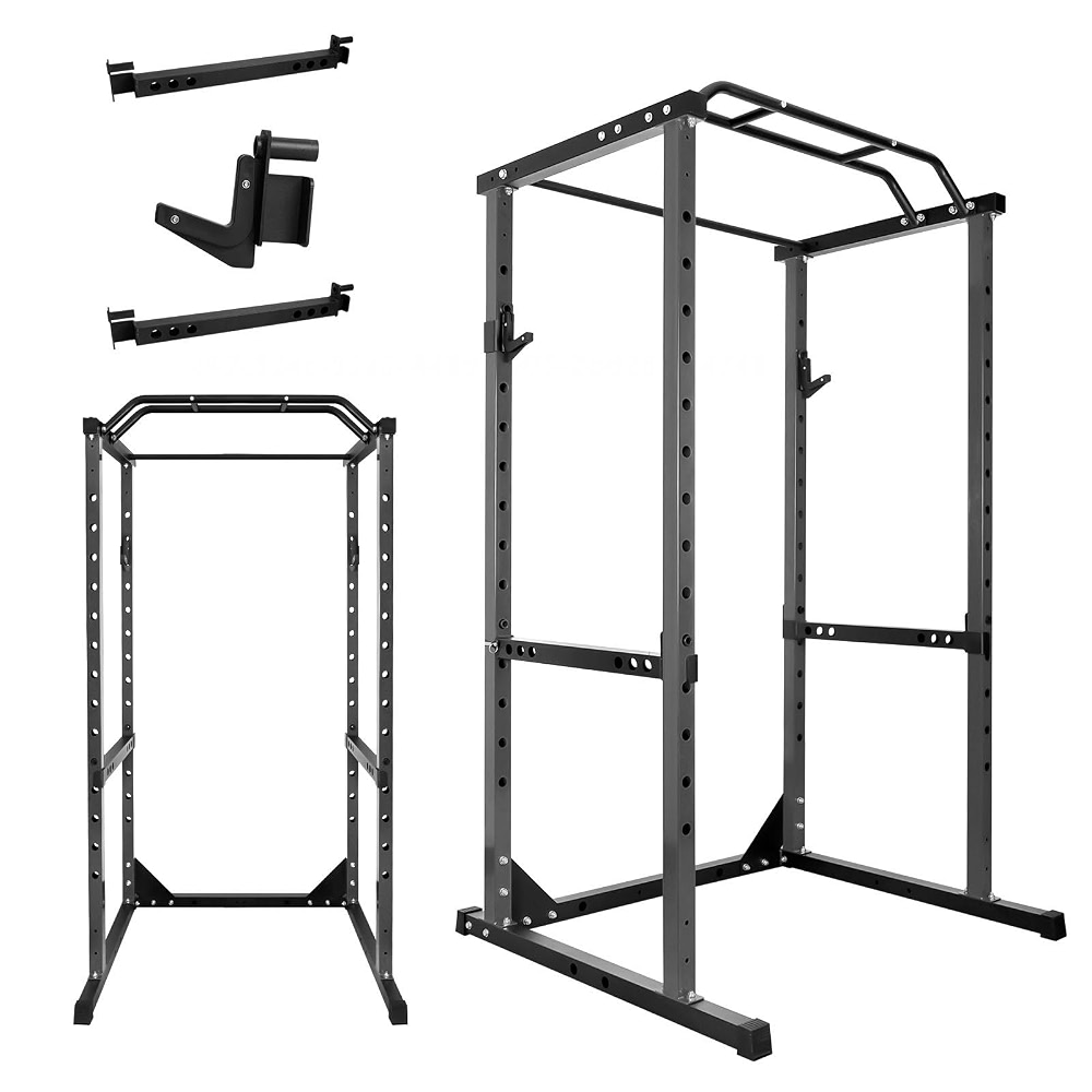 Home Gym Power Rack: 1200LBS Squat Cage with Pull-Up Bar, Safety Arms ...