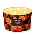 Home Lights 4-Wick Candles for Home Scented - 18oz Soy Wax Candle Long-Lasting Fragrance, Eclectic Mixed Styles Home Decor and Housewarming Gifts, Amalfi Citrus
