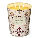 Home Lights Large jar Candle, 3-Wick Long-Lasting Scented Candles, 34oz Natural Soy Wax Candle for Home Scented, Bohemian Natural Textures Gifts for Women &amp; Men, Lavender Vanilla