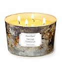 Home Lights Large jar Candle, 4-Wick Long-Lasting Scented Candles, 18oz Natural Soy Wax Candle for Home Scented, Industrial Chic Gifts for Women &amp; Men, Smoke Vanilla