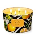 Home Lights Large jar Candle, 4-Wick Long-Lasting Scented Candles, 18oz Natural Soy Wax Candle for Home Scented, Eclectic Mixed Styles Gifts for Women &amp; Men, Amalfi Lemon