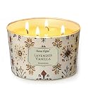 Home Lights Large jar Candle, 4-Wick Long-Lasting Scented Candles, 18oz Natural Soy Wax Candle for Home Scented, Bohemian Natural Textures Gifts for Women &amp; Men, Lavender Vanilla