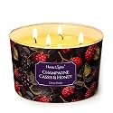 Home Lights Scented Candles for Women &amp; Men, 18oz Candle Jars Aromatherapy 4-Wick Candle, Ideal for Eclectic Mixed Styles Home Decor and Gifts, Champagne Cassis &amp; Honey