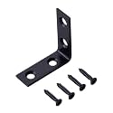 HOME MASTER HARDWARE 40 Pack 1-1/2 inch L Bracket Corner Brace Joint Right Angle Brackets Fastener with Screws Black