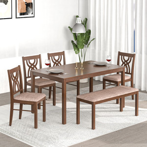 nilkamal alice solid wood 6 seater dining set