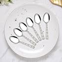 @Home by Nilkamal Vintage Silver Stainless Steel Crafted Tea Spoon Set - 6 Piece