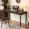 Home Office Desk, Solid Wood Computer Desk, Vintage Mid-Century Modern Writing Desk with for Study Work 47.24" W