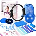 Home Pilates Essentials Kit for Women, Magic Circle Pilates Equipment Ring and Ball Set, Resistance Bands Workout Guide Video for 28 Day Pilates Challenge Starter Kit for Beginners