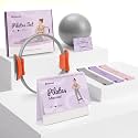 Home Pilates Kit for Beginners, Complete Set with Ring, Anti-Burst Ball & Silicone Resistance Bands, Non-Slip Home Gym Equipment for Women with Workout Calendar