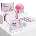 Home Pilates Kit for Beginners, Complete Set with Ring, Anti-Burst Ball & Silicone Resistance Bands, Non-Slip Home Gym Equipment for Women with Workout Calendar