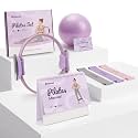 Home Pilates Kit for Beginners, Complete Set with Ring, Anti-Burst Ball & Silicone Resistance Bands, Non-Slip Home Gym Equipment for Women with Workout Calendar