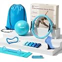 Home Pilates Ring and Ball Set for Women with 5 Resistance Bands 13 inch Magic Circle Workout Starter Kit for Beginners Full Body Toning 15 Min Daily Routine