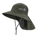 Home Prefer UPF50 Wide Brim Kids Sun Hat Neck Flap Boys Girls Sun Protection Hat for Beach Fishing