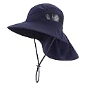 Home Prefer UPF50 Wide Brim Kids Sun Hat Neck Flap Boys Girls Sun Protection Hat for Beach Fishing