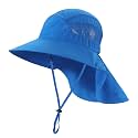 Home Prefer UPF50 Wide Brim Kids Sun Hat Neck Flap Boys Girls Sun Protection Hat for Beach Fishing