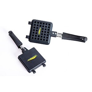 home-pro homepro - non stick waffle maker amp bread toaster  heavy quality  bakelite handle  combo pack - 1000 watts black