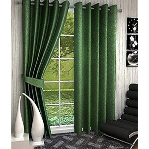 polyresin floral grommet rod pocket door curtain 6 feet green - pack of 2