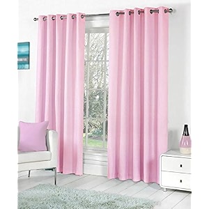 polyresin grommet rod pocket door curtain 9 feet pink pack of 2