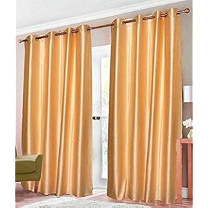 polyresin grommet rod pocket door curtain 10 feet gold pack of 2