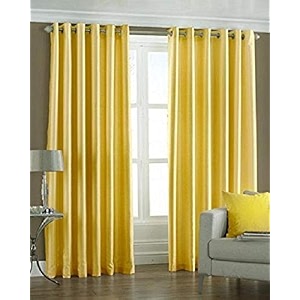 polyresin grommet rod pocket door curtain 5 feet yellow pack of 2