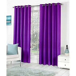 polyresin grommet rod pocket door curtain 7 feet purple pack of 2
