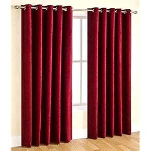 polyresin grommet rod pocket door curtain 6 feet maroon pack of 2