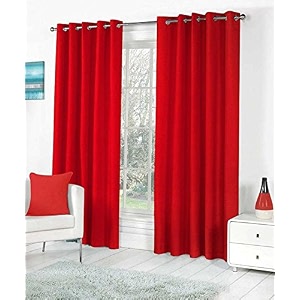 polyresin grommet rod pocket door curtain 7 feet red pack of 2