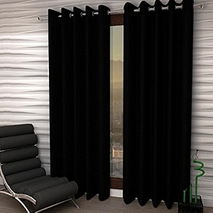 polyresin grommet rod pocket door curtain 8 feet black pack of 2