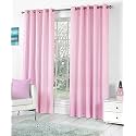 Polyresin Grommet, Rod Pocket Door Curtain, 9 Feet, Pink, Pack of 2