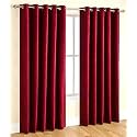 polyresin grommet, rod pocket door floral curtain, 7 feet, maroon, pack of 2