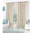 Polyresin Grommet, Rod Pocket Door Curtain, 6 Feet, Cream, Pack of 2