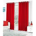 Polyresin Grommet, Rod Pocket Door Curtain, 9 Feet, Red, Pack of 2