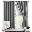 Polyresin Grommet, Rod Pocket Door Curtain, 9 Feet, Grey, Pack of 2