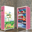 Home Reserve 4 Shelf House Tree Look Printed PP Collapsible Wardrobe (Finish Color - House Tree Look Printed, DIY(Do-It-Yourself))