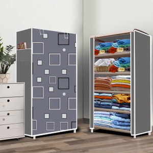 home reserve 5 layer awesome box print pp collapsible wardrobe