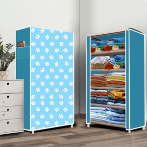 home reserve 5 layer baby paw print pp collapsible wardrobe finish color - baby paw print diydo-it-yourself